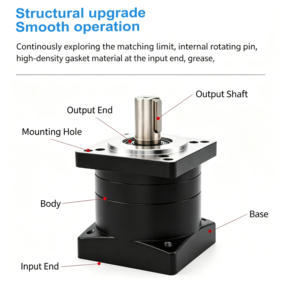 110mm/130mm/180mm Stepper Servo Planetary Reducer Nema 42 Nema 52 Stepper 1.2KW 1.5KW 1.8KW 2KW 3KW 4.5KW Servo Motor Gearbox