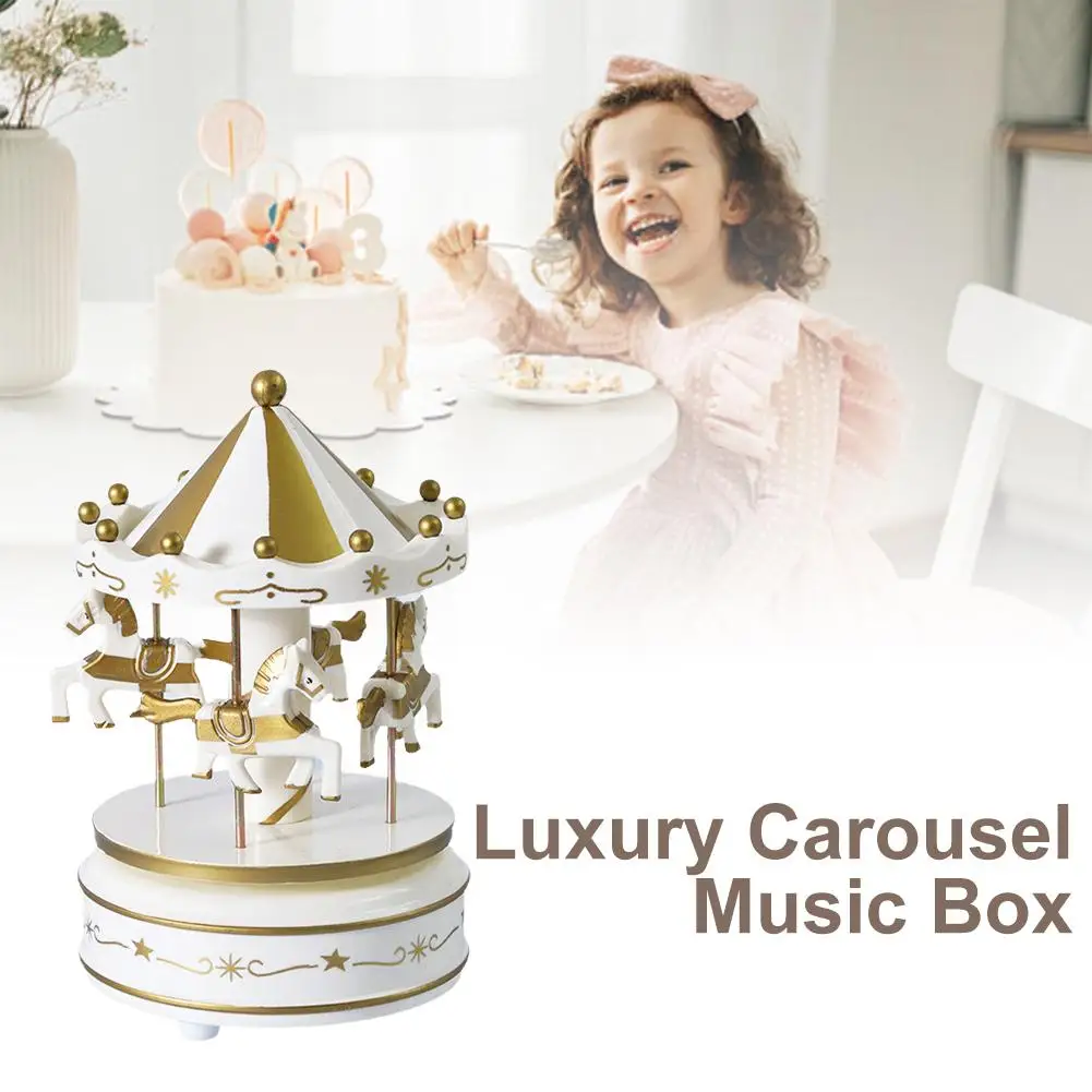 Carousel Music Box Princess Little Girl Children Baby Cake Colorful First Gift Toy Birthday Decoration Ornaments Box Music C8l8