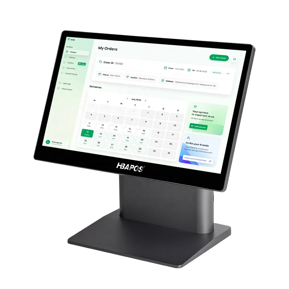 ATV&UTVHBAPOS Custom Single Screen POS System 15.6 Inch Aluminum Cash Register Payment POS Machine for Retail Business