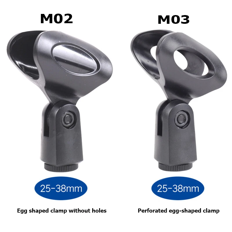 1PCS Universal Microphone Clip 20-48mm Plastics Black For Mic Holder Handheld Microphone Wireless/Wire Mic Stand Accessory