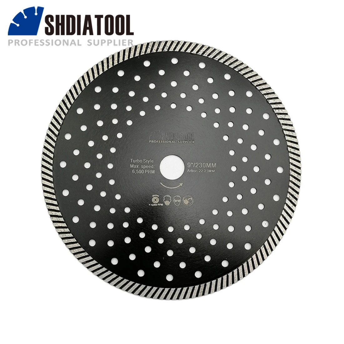 SHDIATOOL 230MM/9inch Diamond Turbo Saw Blades Granite Marble Concrete Masonry Stone Cutting Blades Disc 9'' Circular Saw