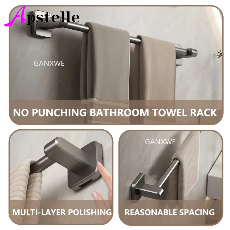 APSTELLEBathroom AccessoriesTowel HangeSelf-adhesiveHomeBathroomTowelRack HolderWithout DrillingWall MountedTowel Shelf Kitchen