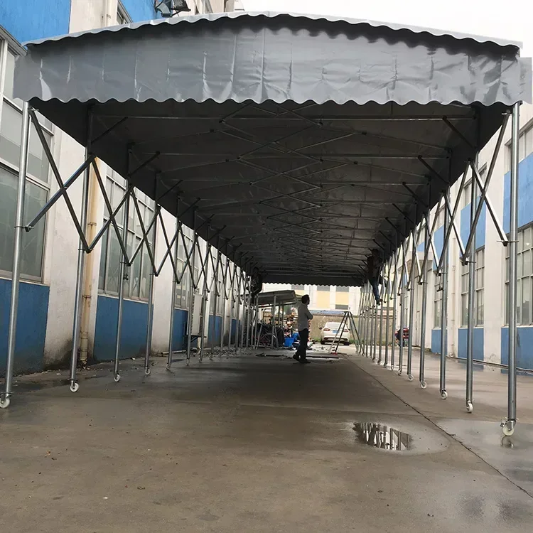 خيمة جراج محمولة قابلة للطي من القماش المشمع للتسقيف بإطارات فولاذية مظلة ظل الشمس في الهواء الطلق خيمة مظلة سحب #1