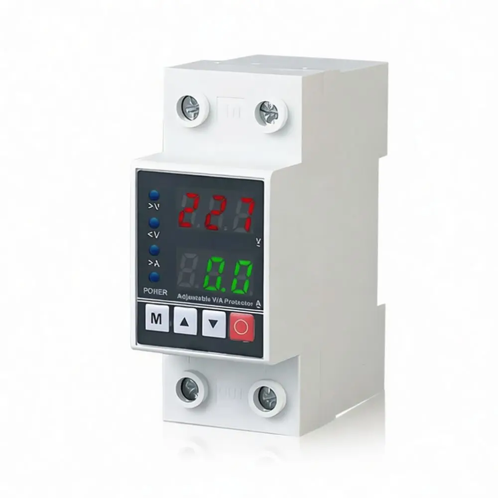 Adjustable Automatic Recovery Voltage Current Protector Relay Digital Display Over Under Voltage Monitoring Device
