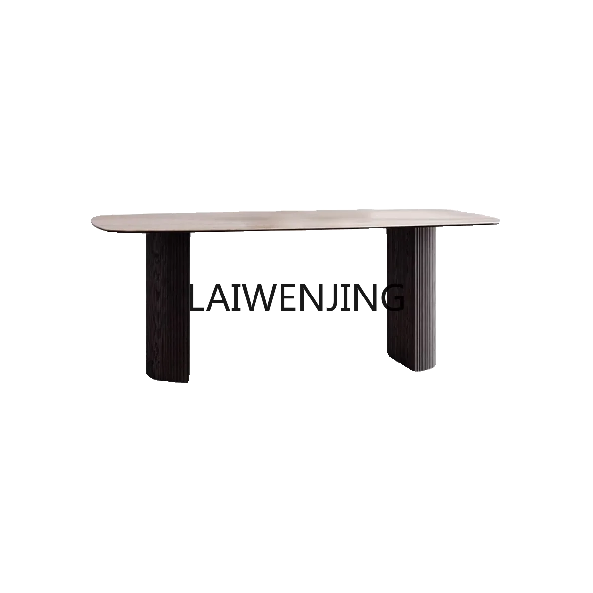 

MJY solid wood rock slab dining table in the ancient style household rectangular wabi-sabi dining table