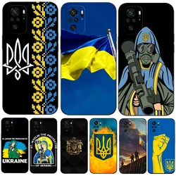 Case For Xiaomi Redmi Note 10 10s 4G phone back cover shockproof Case Cover Black Tpu Case ukraine flag