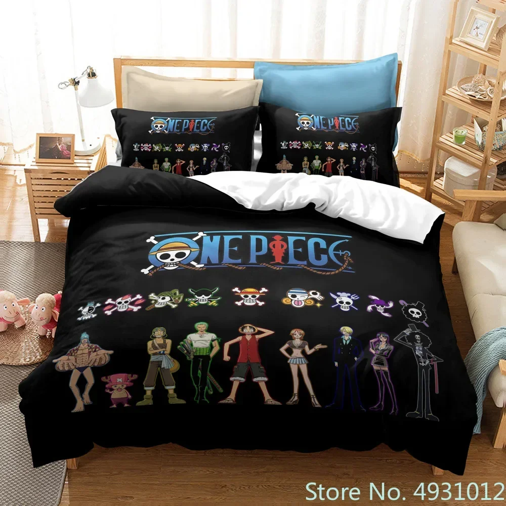 

Anime One Piece Bedding Set for Kids Boys Double Duvet Cover Comforter Sets Cartoon Luffy Zoro Nami Sanji Sheet Baby Bedspreads