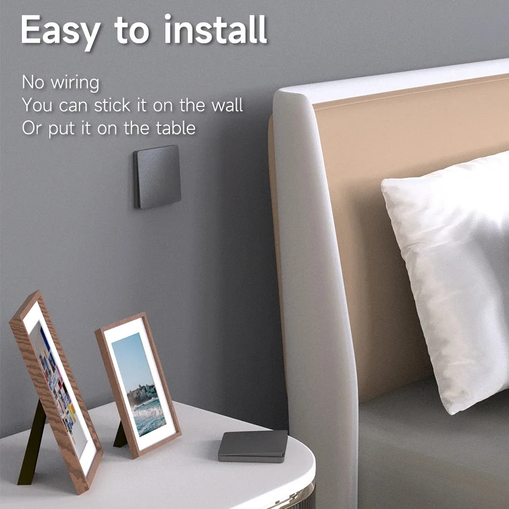 Aovrlcx Smart Home gris interruptor inalámbrico autoalimentado para luces Kit de interruptor cinético interruptores de luz remota botón inalámbrico