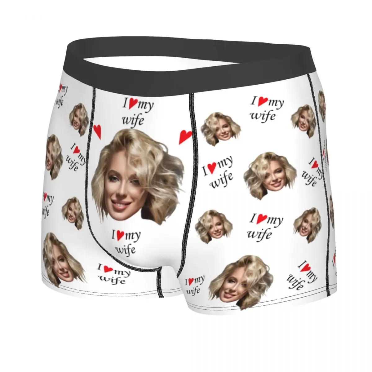 I Love Valentine's Day Gift Boxes For Him Personalize Face Men Boxer/Socks Underwear Custom Unisex Face Socks With Texts