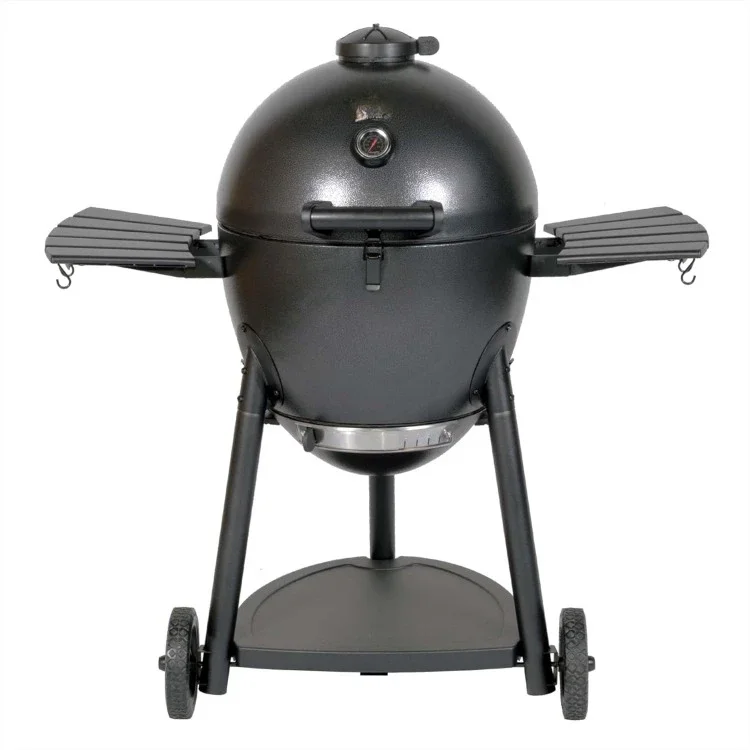 Charcoal Grill and Smoker with Cast Iron Grates, Warming Rack and Locking Lid , Model E16620