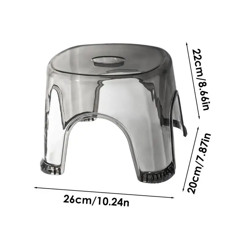 Bathroom Bath Stool Non-Slip Transparent Shoe Change Stool Toilet Thickened Plastic Bench Low Stool Multi-purpose Bench