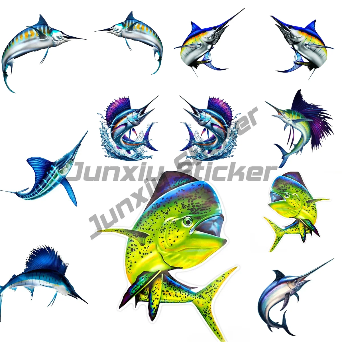 

Tuna Left and Right Car Stickers Graffiti Ship Cartoon Windows Toolbox Waterproof Decals Vinyl JDM Auto Decor Accessories