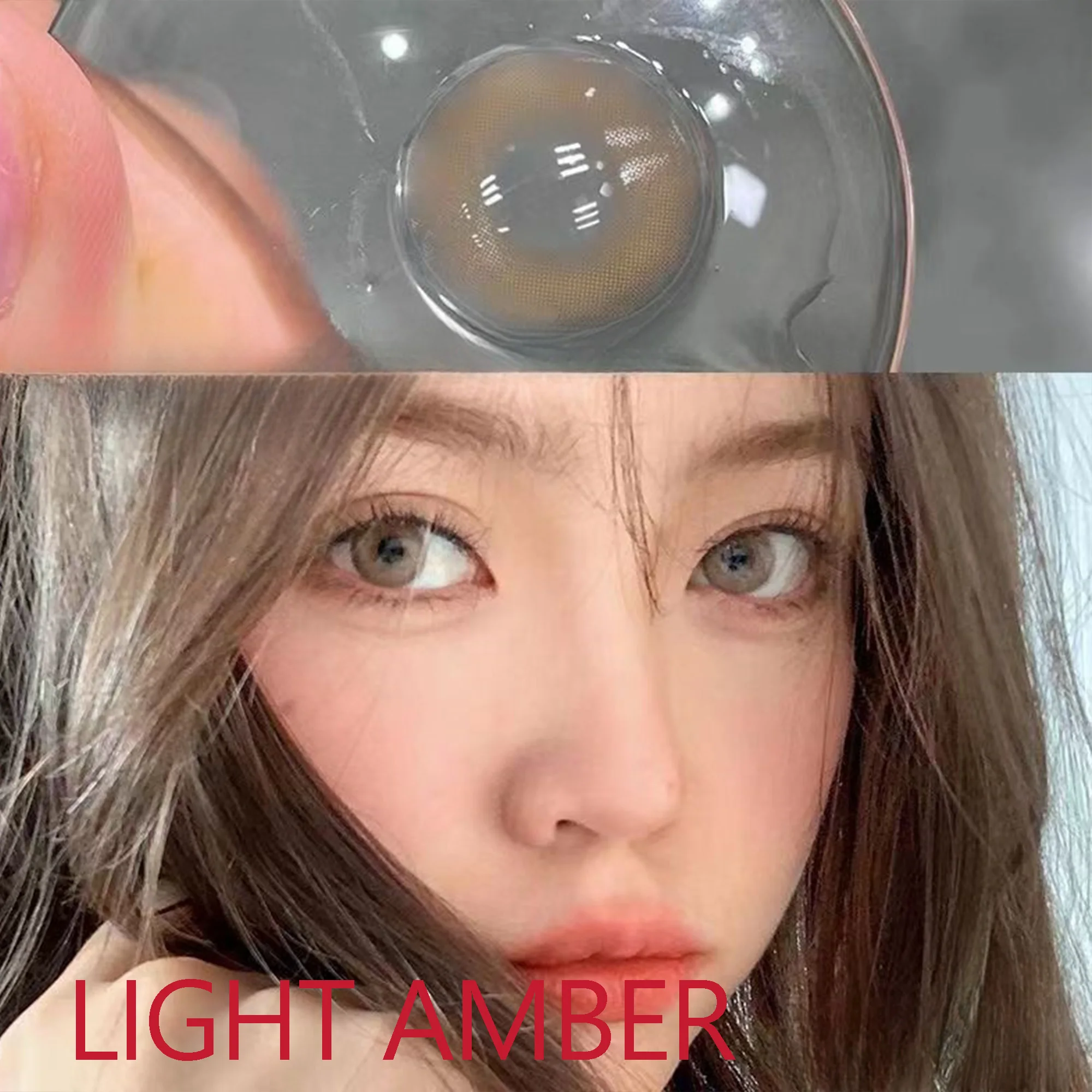 Coslens Glasses Accessories 14.00mm Soft Contacts Lenses with Power Women Men  линзы для глаз цветные Light Amber