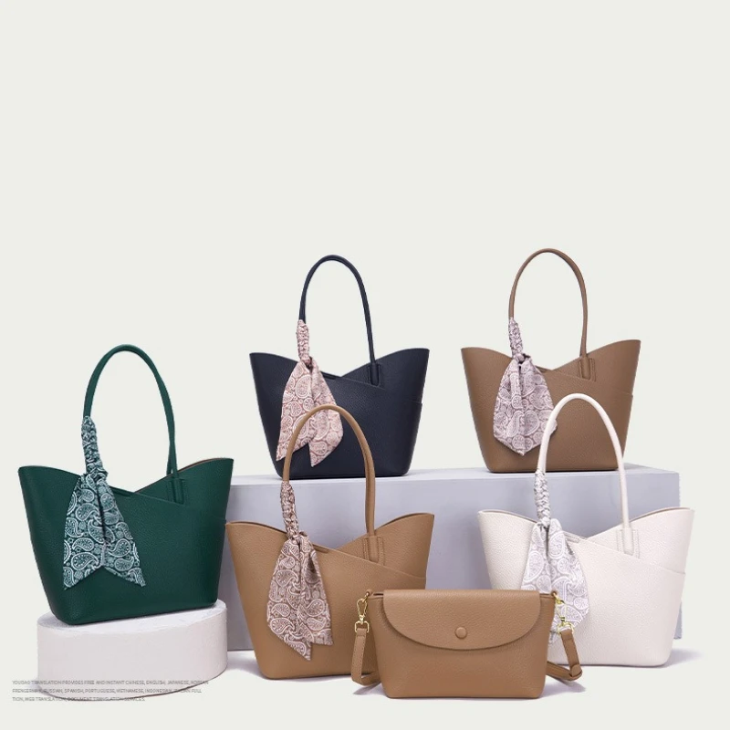 

Two bags Big Small Bag Set Premium Leather small crossbody bag Trimmed Tote Luxury Big handbag Shoulder Woman's wallets Bag