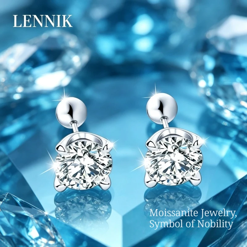 pendientes-de-tuerca-con-diamante-mozambiqueno-lennik-de-4-puntas-plata-de-ley-925-joyeria-exquisita-y-sencilla-con-aguja-de-plata
