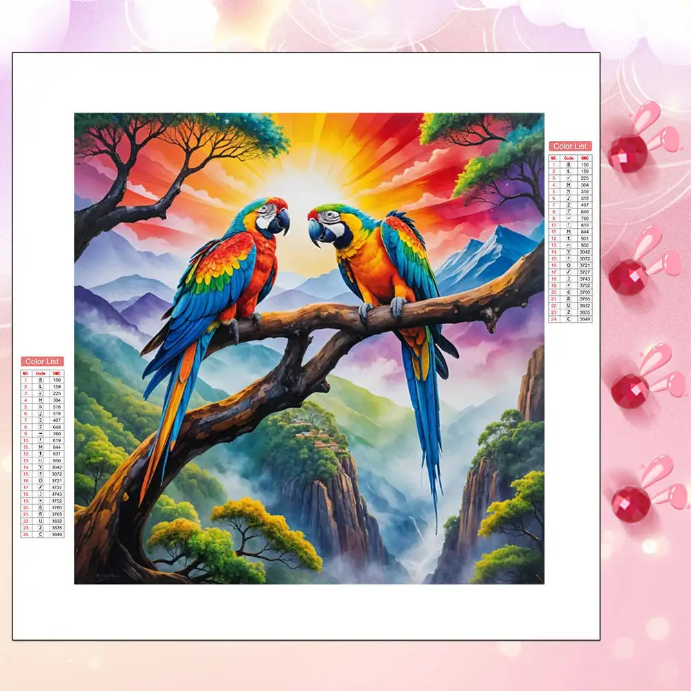 

HUACAN 5D Diamond Painting Bird Animal Mountain Range Landscape Full Square Round Diamond Mosaic Home Wall Decoration