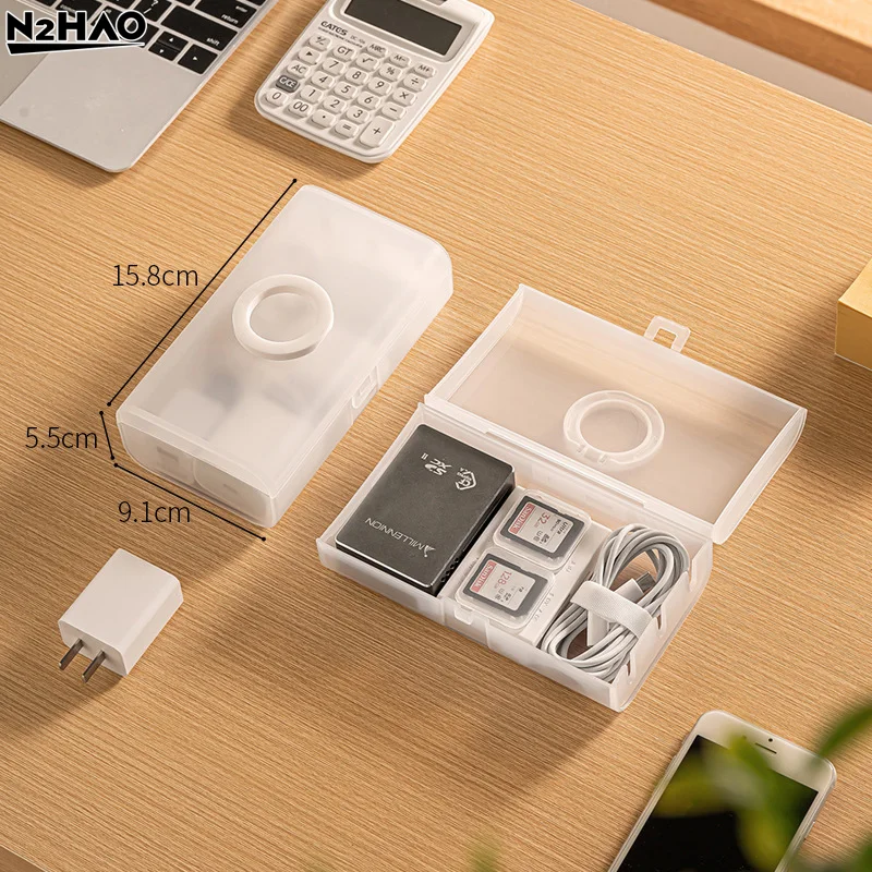 1PCS Data Line Multifunctional Large Capacity Data Cable Storage Box Travel Storage Device Data Cable Storage Box