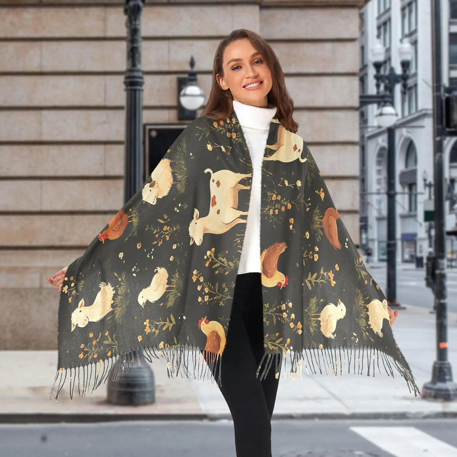 

Женские шарфы, зимний шарф, кашемировые шали из пашмины, накидки Faim, коры, овцы, цыплята, мягкие, теплые, легкие