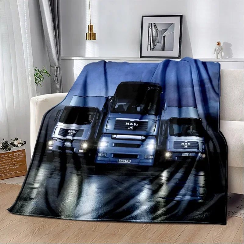 2026 MAN Truck Logo 3D Printing Soft Flannel Blankets,Throw Blanket Comfortable Blanket For Picnic Beds Sofa Home Bedroom Gifts