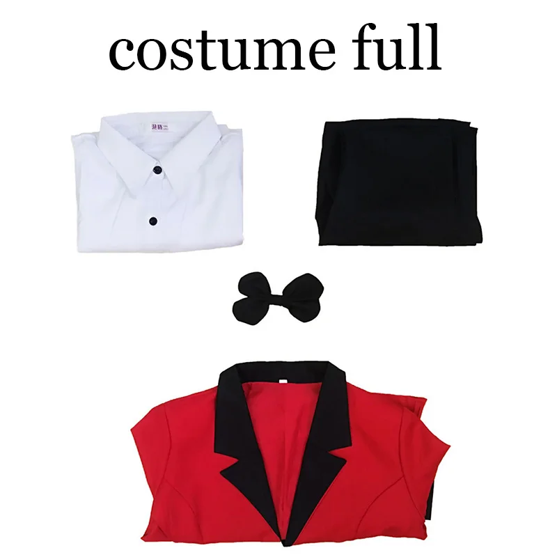 Anime Hazbin Cosplay Hotel Cosplay Charlie Morningstar Cosplay Costume Women Men Red Uniform with Bow Tie Halloween Party Outfit