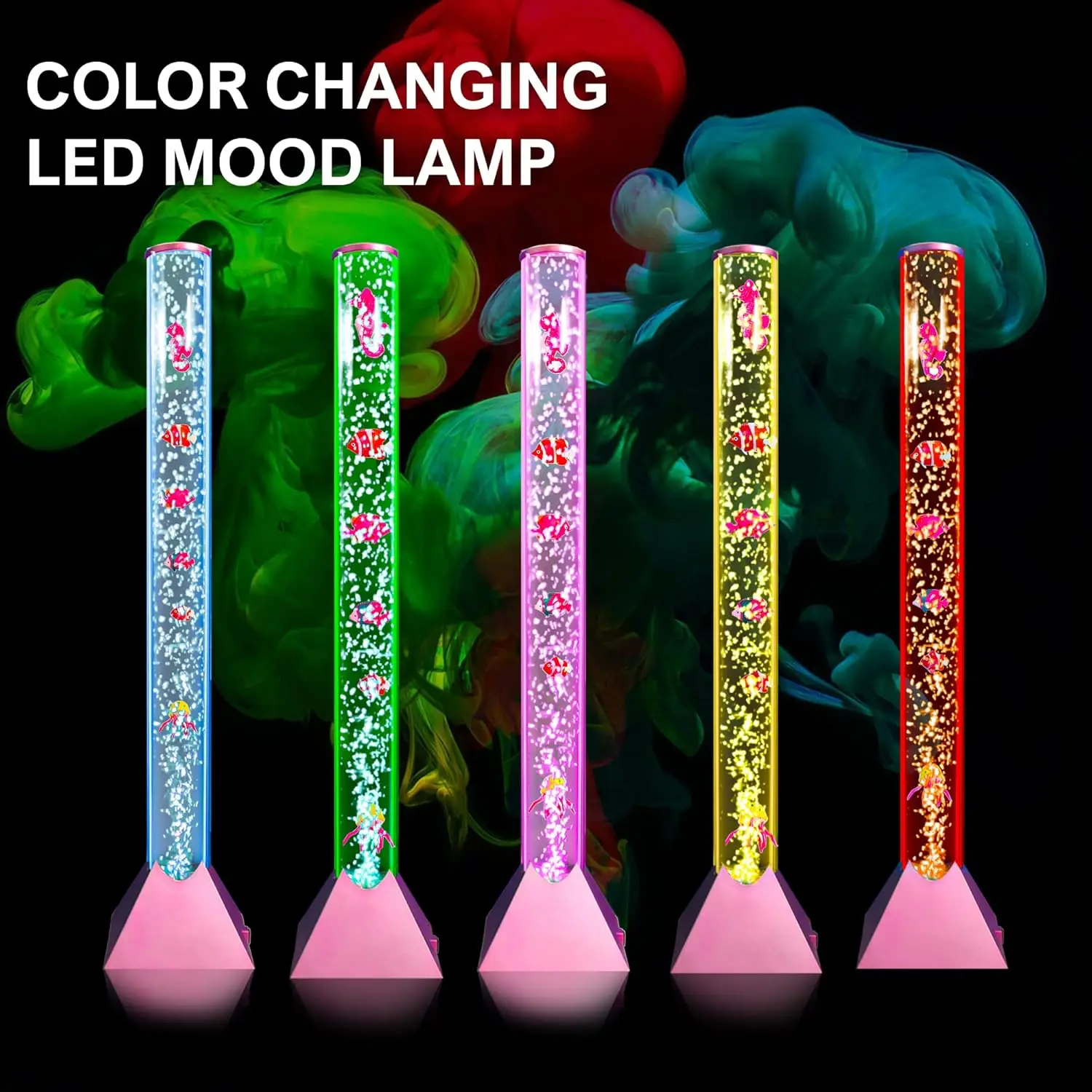 wish Sensory Bubble Floor Lamp | 7 Color Changing Led Mood Night Light | Sensory Lamp For Autistic | Fake Aquarium Water