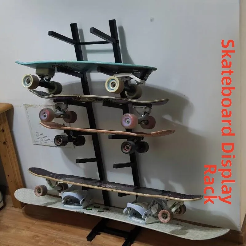 Multi-Layer Skateboard Storage Rack Snowboard Display Stand Children's Sports Equipment Floor Organizer Shelf Presentation