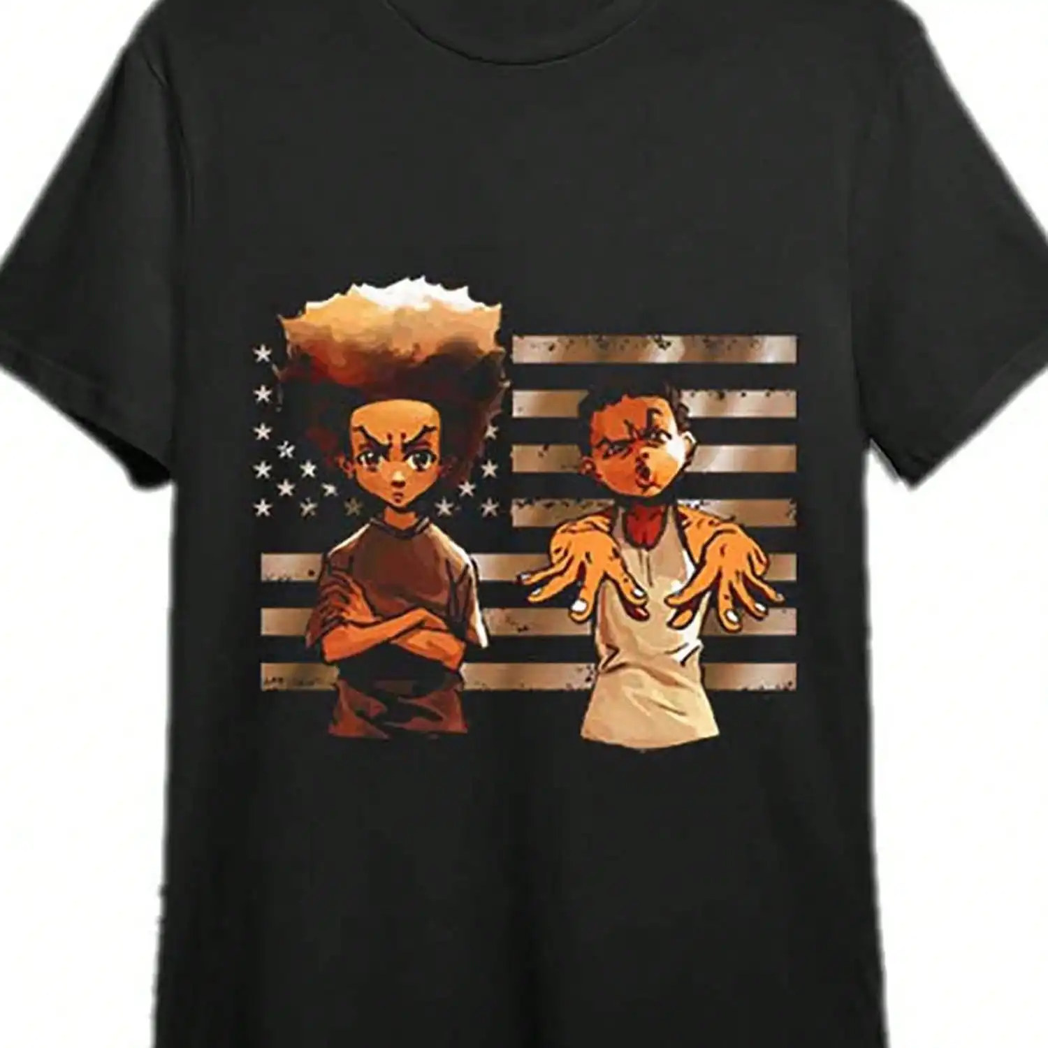 Boondocks Men's Summer Casual T-Shirt, Comfortable - Breathable, Street Hip Hop Style T-Shirt All-Season Wear Individuality Unisex Top