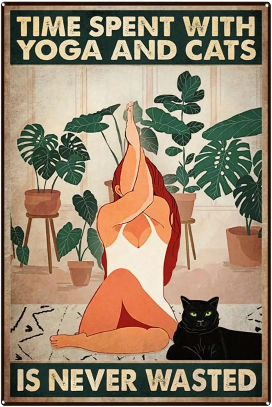 1p ، خمر وقت خرچ اليوغا والقطط لا تفقد أبدًا اليوغا والقطط اليوغا والقطط اليوغا والقطط الحمام المشارك معدن الألومنيوم Ti