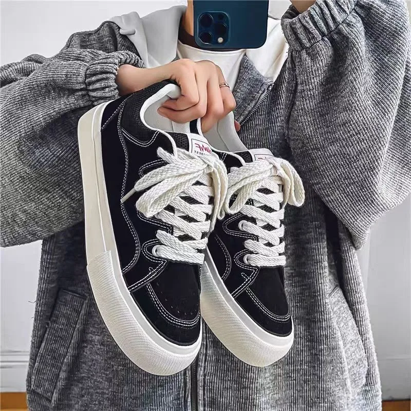 أحذية خبز رجالية عصرية باللون الأحمر الخمري النسخة الكورية متعددة الاستخدامات على طراز هونج كونج أحذية تزلج رياضية وترفيهية للرجال #3