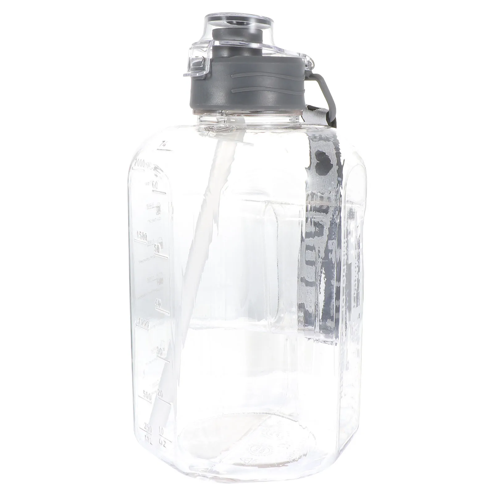 

1pc Large Capacity Water Bottle Portable Sports Water Kettle Sturdy Plastic Bottle With Carry Handle For Outdoor School Work