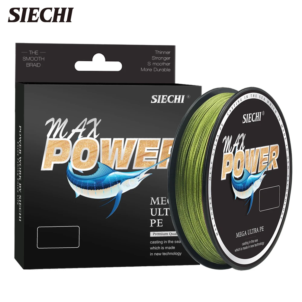 SIECHI 8 Strands PE Braid 150M 500M Braided Fishing Line Multicolor Super Power Japan Multifilament Saltwater/Freshwater