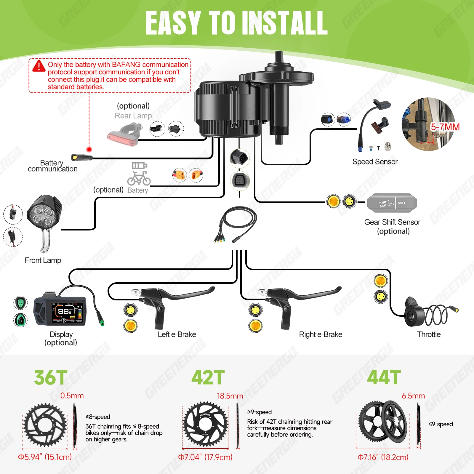 Bafang 750w 48v kit complet Mid Drive Motor 8fun BBS02 Bicycle Electric eBike Conversion Kit Powerful Central e-Bike Engine