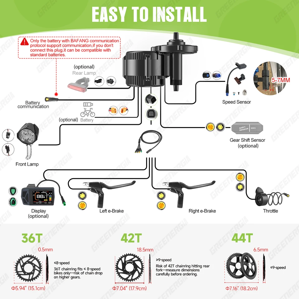 Bafang 750w 48v Kit Complete Mid Drive Motor 8fun BBS02 Bicycle Electric EBike Conversion Kit Powerful Central E-Bike Engine CAN image 12
