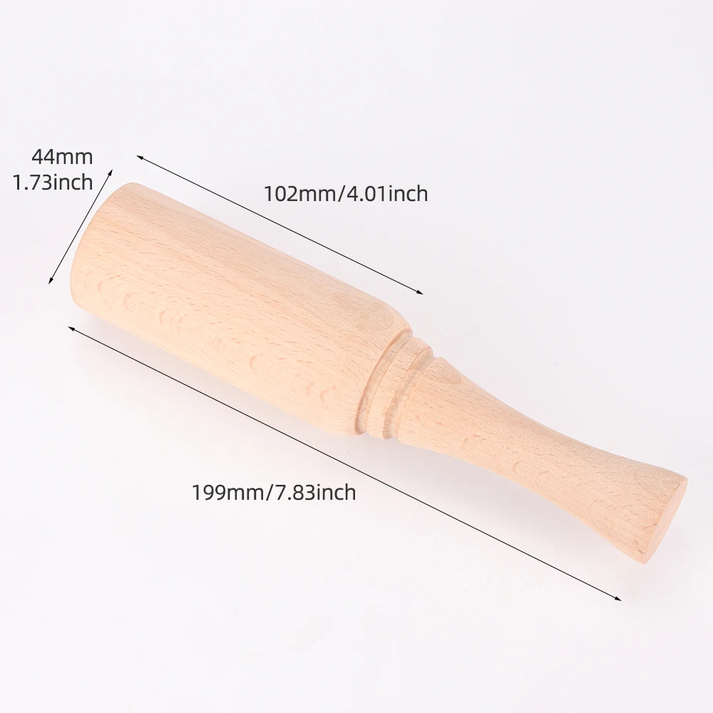 QJH Leather DIY Beech Round Hammer T Hammer Hardwood Wood Carving Leather Carving Hammer Log Hole Punching Printing Hammer