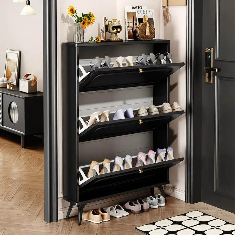 Luxury Wooden Shoe Cabinet Entrance Hall Modern Vertical Slippers Designer Shoe Shelf Living Room Zapatero Entrance Furniture