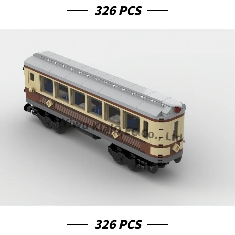 MOC Vintage Steam Train Observation Carriage Building Blocks Set 326Pcs, Classic Railway Coach Bricks Adults