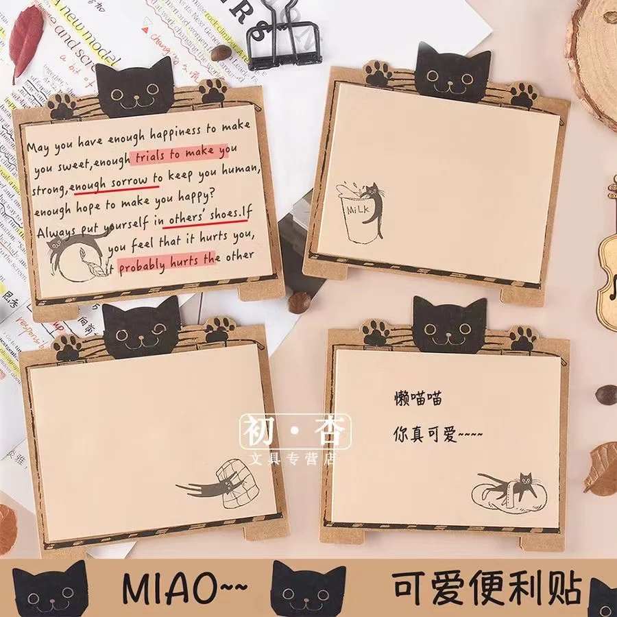 40 Sheets Cat Sticky Stationery Notepad  Office bookmark Sticky notes kawaii design Stickers in notebook Memo pad