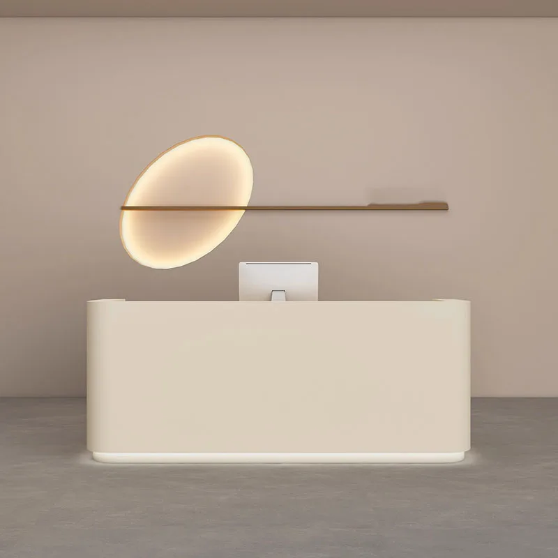 تسوق مكاتب الاستقبال الفريدة من نوعها، منظمو الشركات الجمالية، مكاتب الاستقبال، الأثاث الأبيض الأوروبي Mostrador De Tienda العصري #4