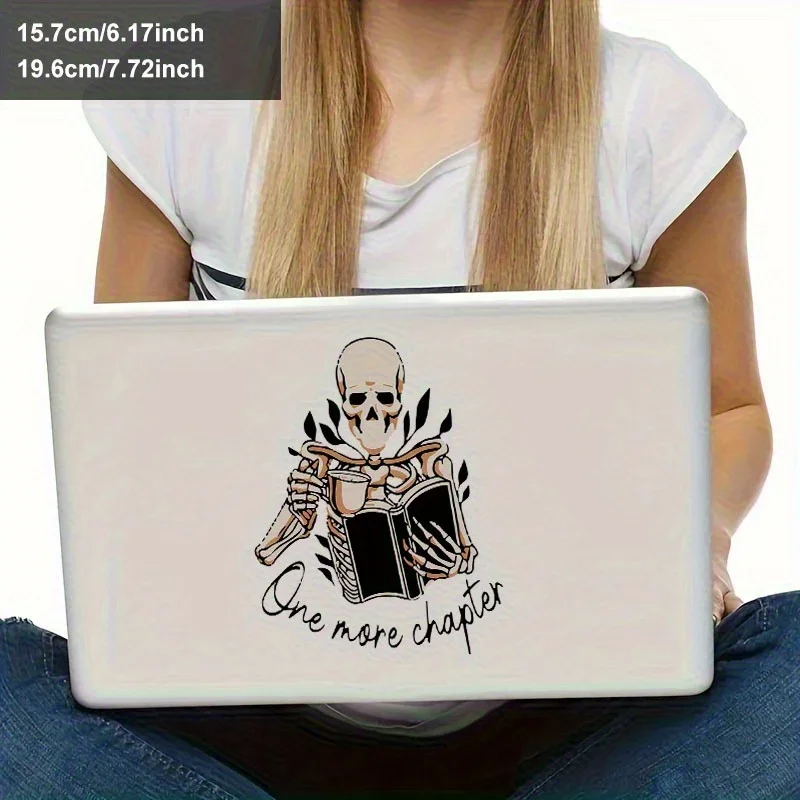 قطعة واحدة من ملصقات الهيكل العظمي الرائعة ذات الطابع الكتب - ملصق فريد من الفينيل المقاوم للماء لأجهزة الكمبيوتر المحمولة والهواتف وحقائب الظهر والكتب والأدبية