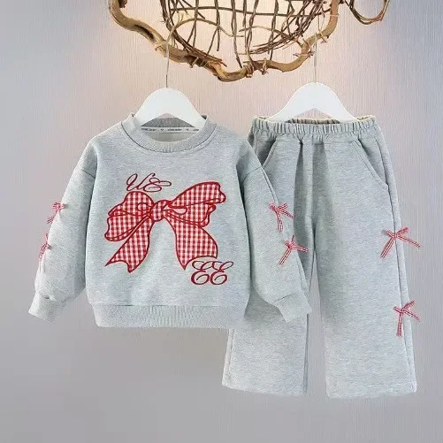 New Autumn Girls Long Sleeve Sweatshirt & Jogger Pants Two-piece Set