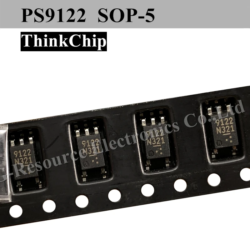 (10pcs) PS9122-F3-AX SOP-5 Optical Coupled High-speed Active Low Type Isolator Containing