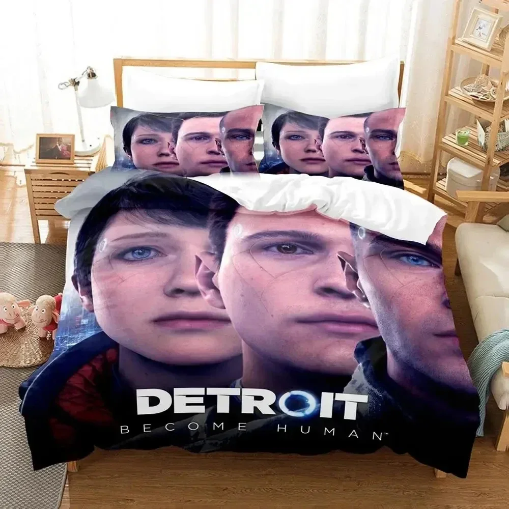 Top 3D Print Game Detroit Become Human Bedding Set Duvet Cover Quilt Cover Pillowcase Comforter king Queen Size Boys Adult