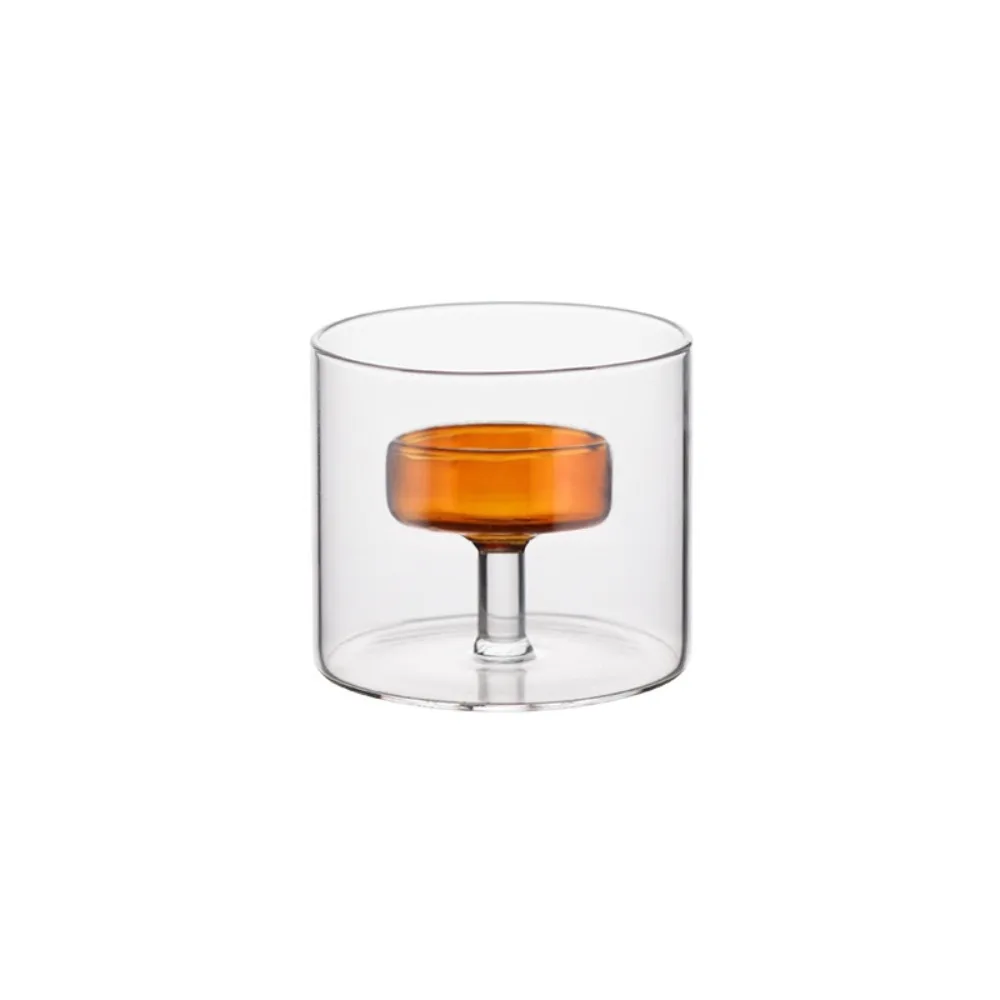 INS European-style Glass Candle Holder Transparent Heat-resistant Candlestick Solid Base Table Centerpiece Party