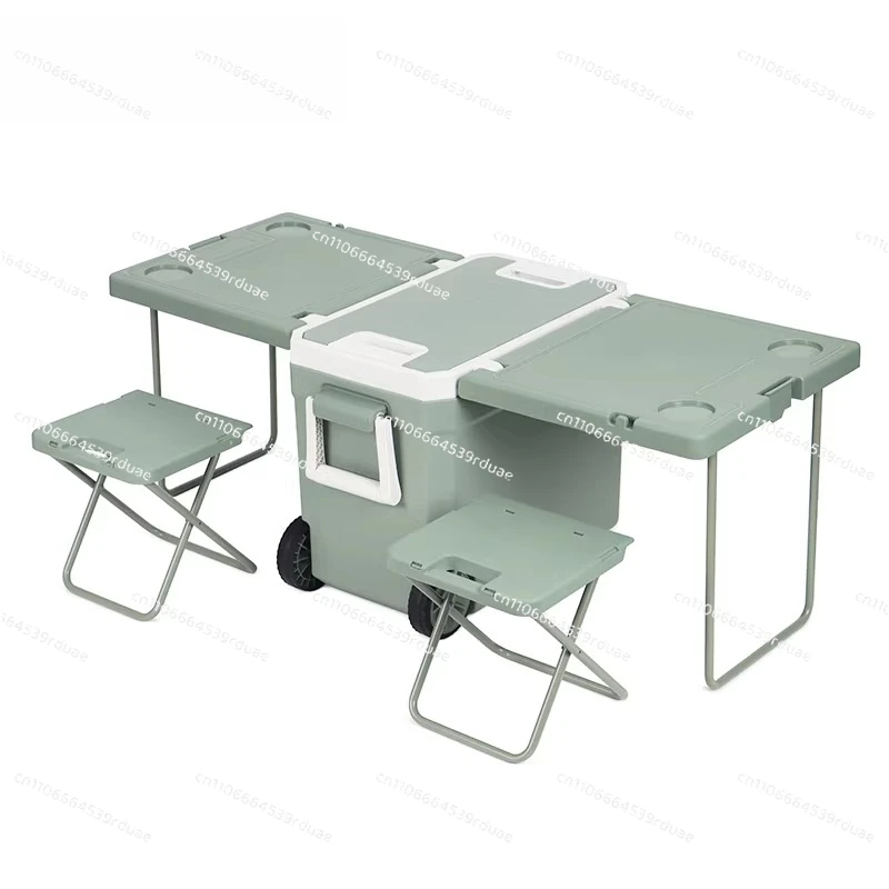 Tie rod incubator folding portable ice cube bucket outdoor mobile camping fishing fresh-keeping refrigerator 32L