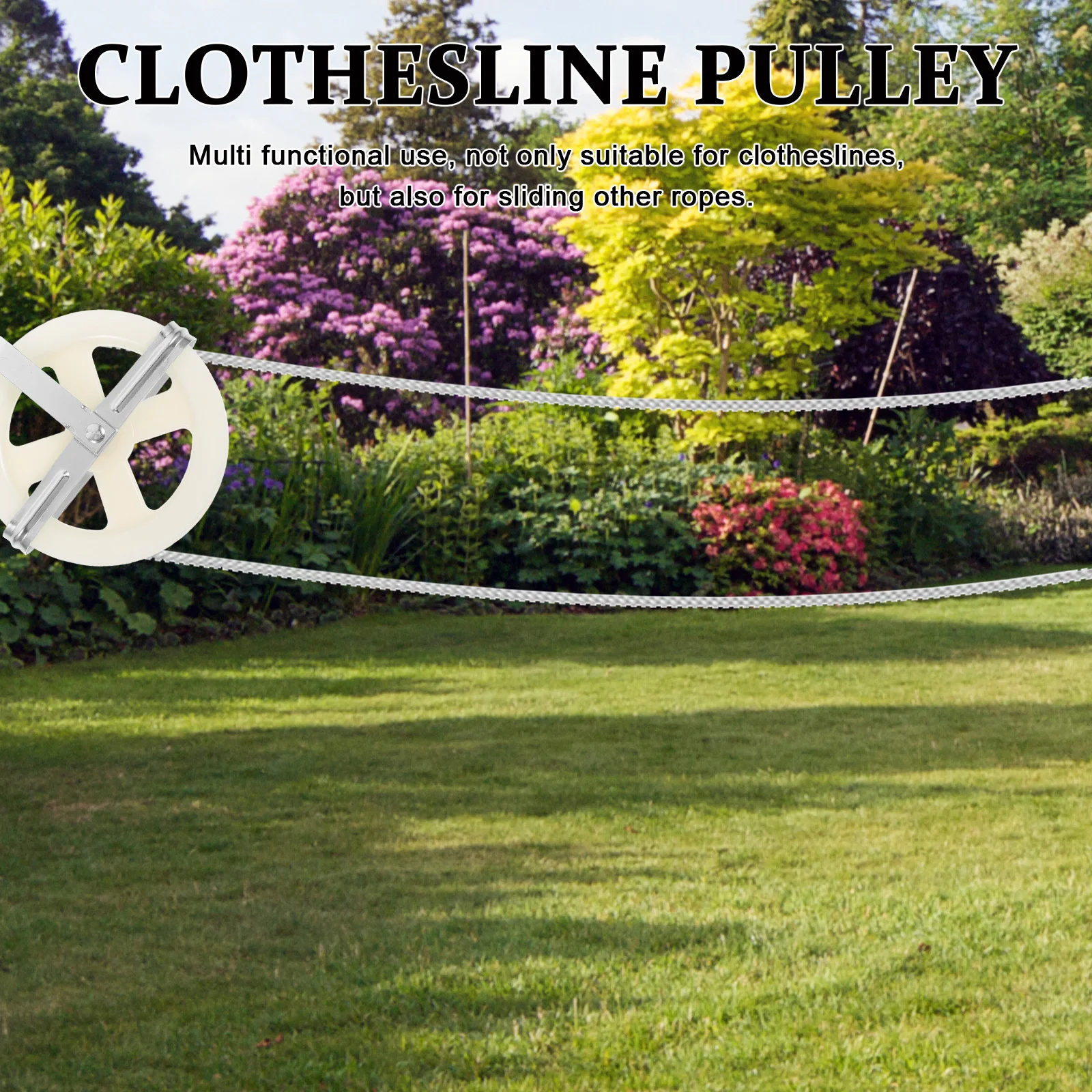 

1pc Clothesline Pulley Plastic Iron Material Outdoor Laundry Drying Pulley For Clothes Jackets Blankets Washing Line