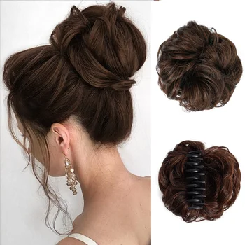 여성용 합성 우아한 클로 클립 롤빵: 인스턴트 웨이브 업두 헤어피스, 시크한 합성 시뇽, 편안하고 자연스러워 보이는