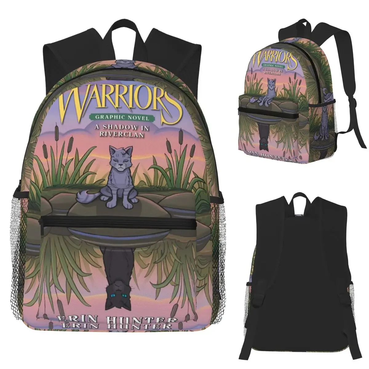 Warrior Cute Cats Lovers  Student Backpack School Bag Hiking Travel Daypack for Men Women Fashion Bookbag Shoulder Bags