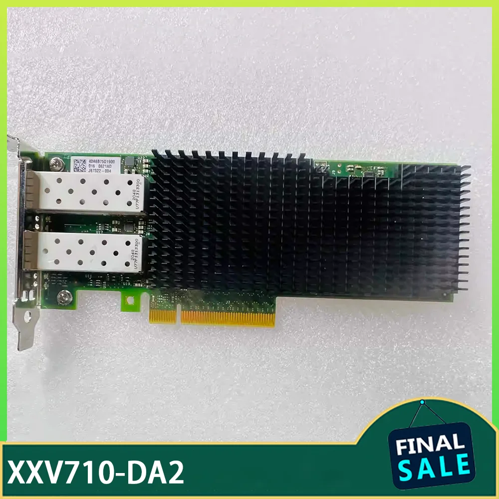 بطاقة شبكة NIC 25G 10 جيجابت مع منافذ كهربائية مزدوجة XXV710-DA2