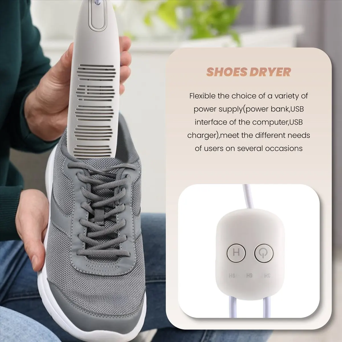 

AT33 Portable USB Shoes Dryer Heating Mats Foot Warmers Deodorant Dehumidifying Device Suitable for Different Shoes