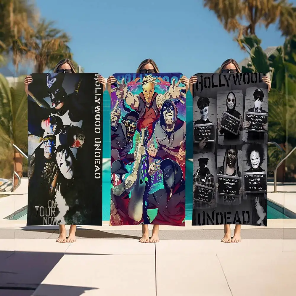 Rock Band H-Hollywood Undead Singer Anime Beach Swimming Towel Soft Absorbent Washcloth Children's Gifts for Kids Travel Camping